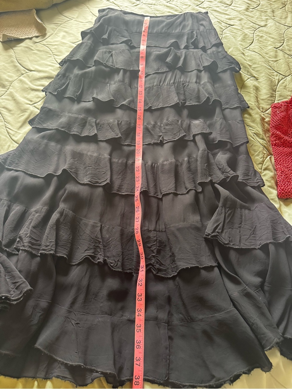 Marikka Nakk Women's Black Tiered Ruffle Maxi Skirt - Picture 8 of 8